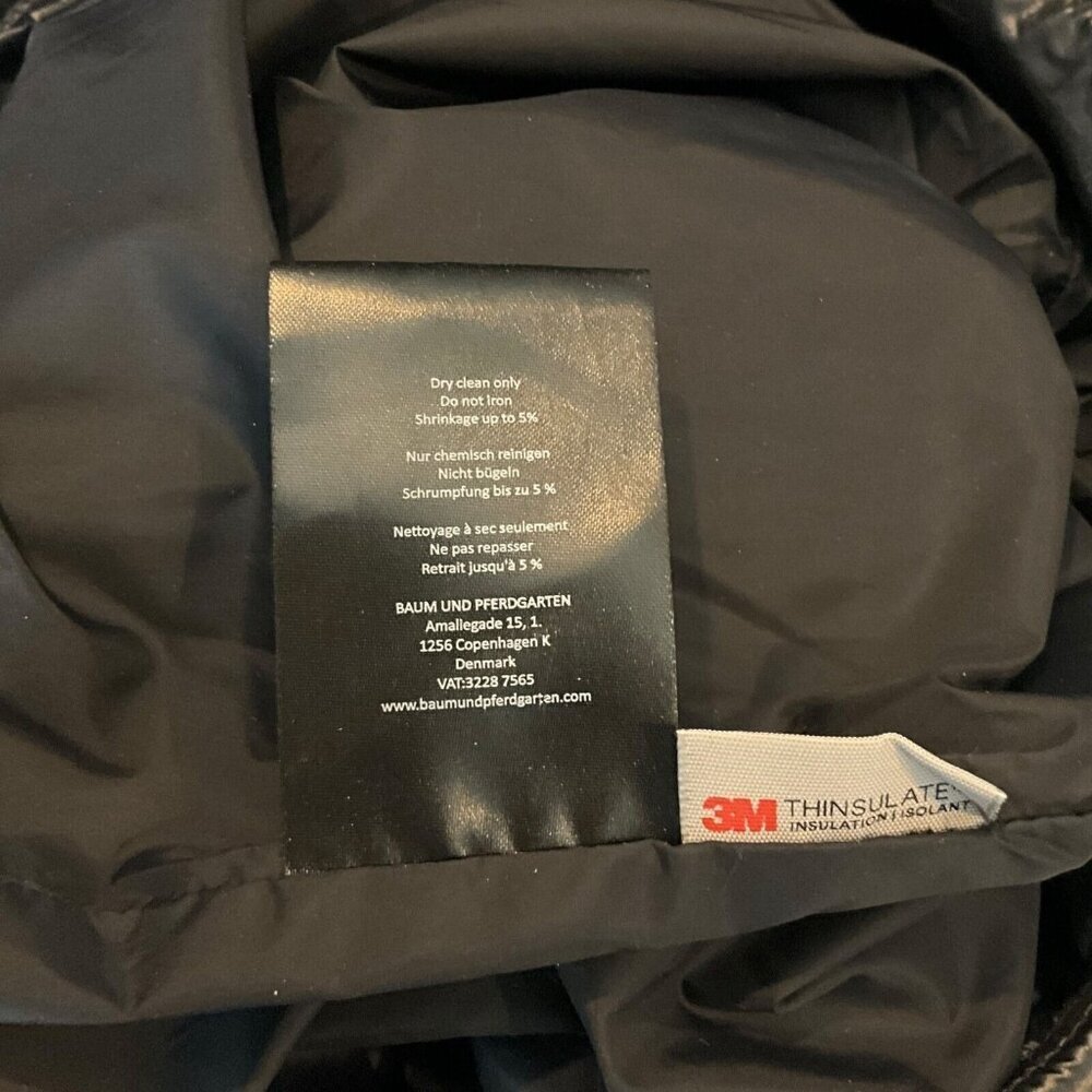 BAUM UND PFERDGARTEN Natara Quilted Nylon Trousers Black EUR Size 38 High Rise - Picture 10 of 10